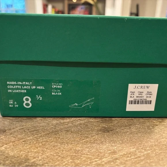 NWT J. Crew Made-in-Italy Colette lace-up slingback pumps in leather - Picture 10 of 11